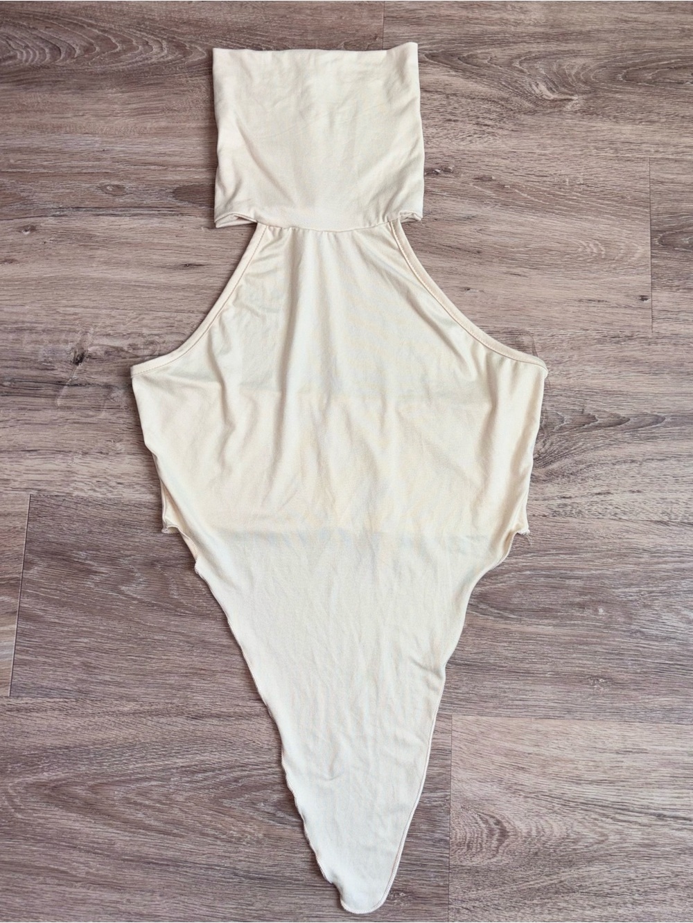 Women's Cream High-Neck Halter Top